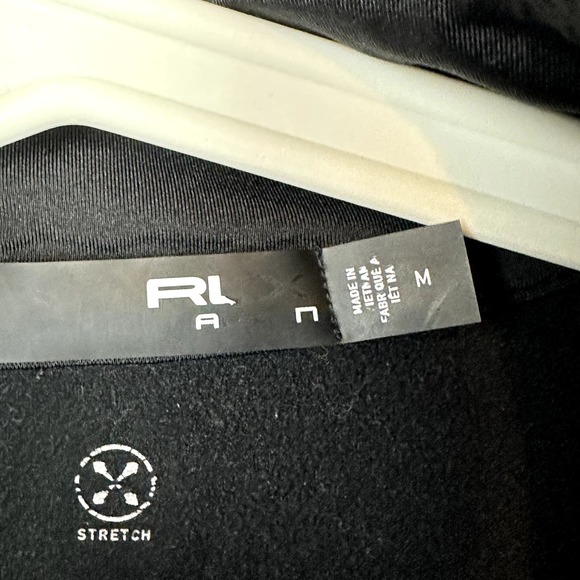 RLX Ralph Lauren Quarter Zip Pullover Jacket Men Large Black Pocket Stretch - Picture 2 of 5